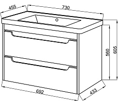 Ceruttispa Мебель для ванной Эмилия grey 70 подвесная – фотография-3